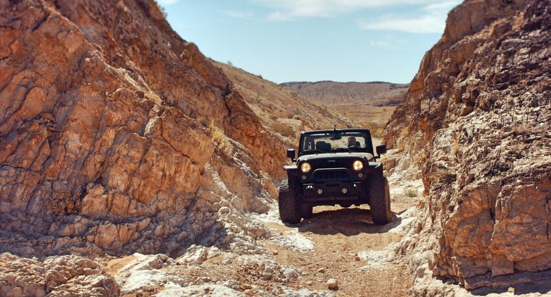 Jeep in mountains